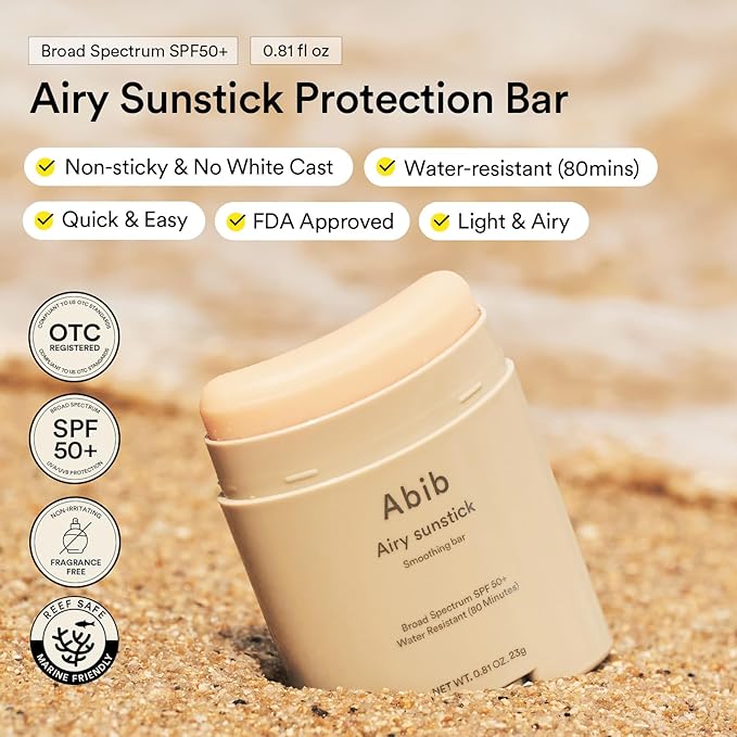 Abib Airy&ampWatery Sun Care Duo SPF50+ Broad Spectrum Duo Oil Control &amp Hydrating Sunscreen Set No White Cast Lightweight Korean Sunscreen 2 Count
