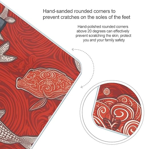 Red Sea Animal Scale for Body Weight Anti-Slip Tempered Glass Digital Bathroom Scales Clear LCD Display Weighing Scale Safe Rounded Corners Smart Scales