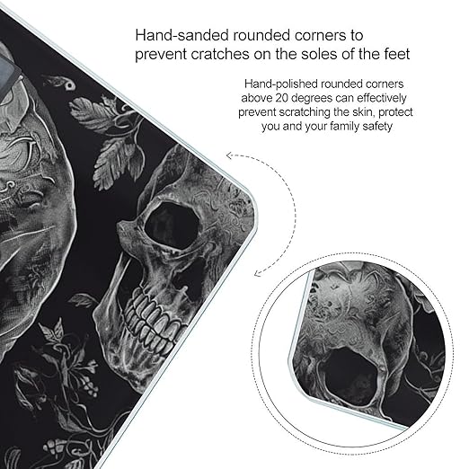 Skull Skeleton Bathroom Scale for Body Weight LCD Display Digital Bathroom Scale Tempered Glass Bathroom Weight Scales Fashion Smart Scales for Home Bedroom 400 Lb