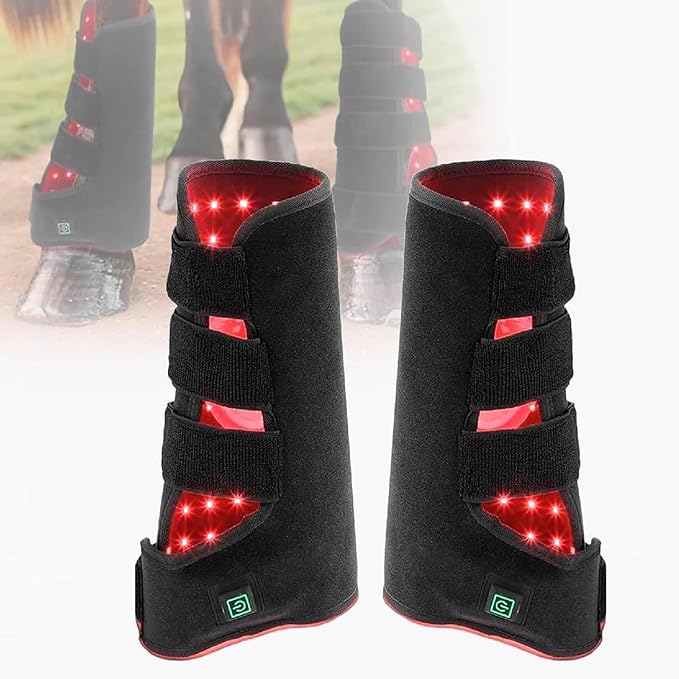 Red Light Therapy for Horses Led Red Light Therapy Device for Horse Leg Pain 850nm ＆ 660nm Portable Deep LED Light Therapy Belt for Horse Muscle Pull Wound Recovery Left+Right