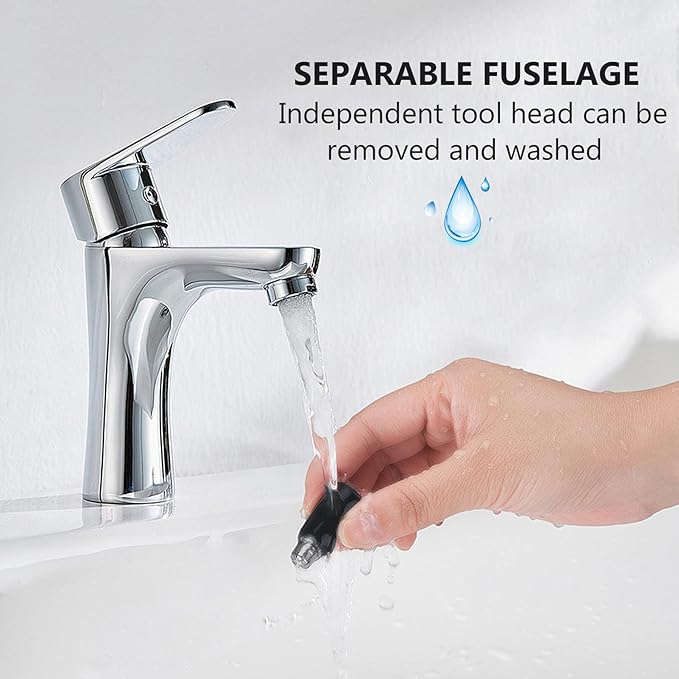 Rechargeable Metal Nose Hair Trimmer Portable Painless Ear and Nostril Hair Remover with Dual Removable Heads Lightweight for Travel and Easy Cleaning Maintenance