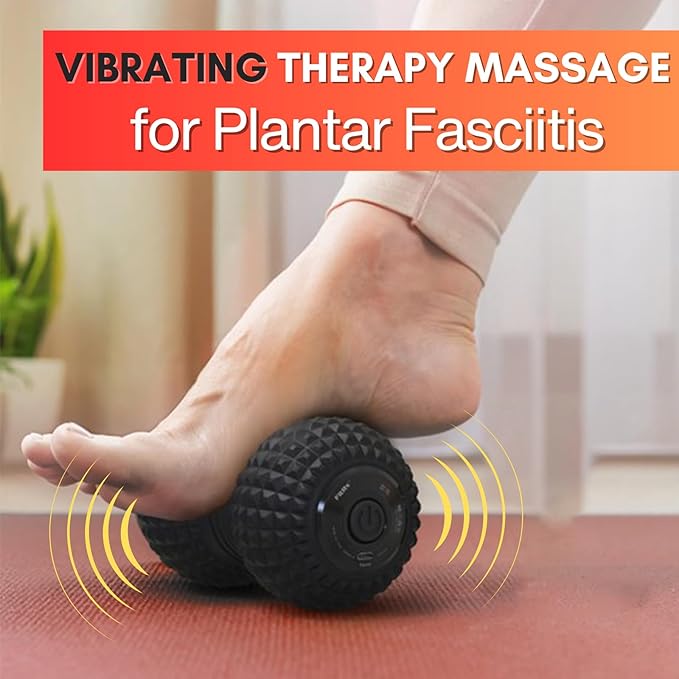 ZeenKind Vibrating Peanut Massage Ball Ultra Strong Rechargeable Therapy Roller Trigger Point Massager for Back Neck Foot Muscle Pain Myofascial Release &amp Plantar Fasciitis Relief
