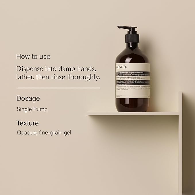 Aesop Resurrection Aromatique Hand Wash + Hand Balm Set | Cleansing Skin Softening Hydrating | 16.9 oz + 2.6 oz