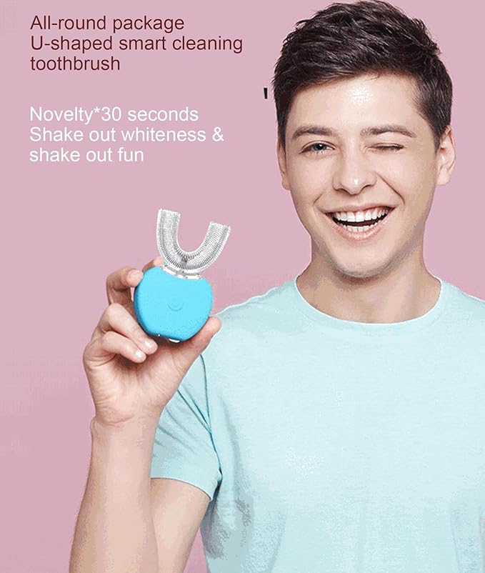 VIDECOR U Shaped Electric Toothbrush Silicone Brush Head Toothbrush for Teeth Whitening Cleaning Oral Care Toothbrush for AdultD