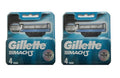 Gillette Mach3 Razor Blades for Men Pack of 4 Refill Blades (2 Packs)