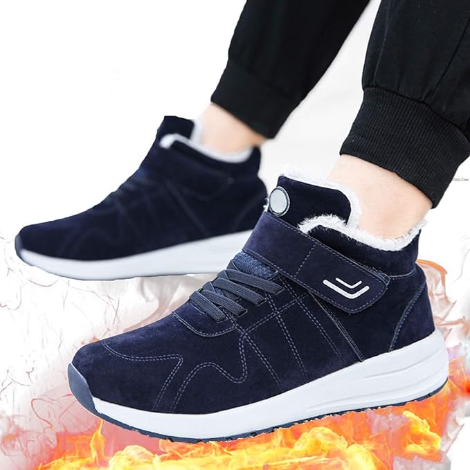 Electric Heated Shoes Comfortable Foot Warmer Shoes Charging Electric Heating Shoes with 3 Temperature Settings and Remote Control for Feet Cold Relief WinterNavyMale 41