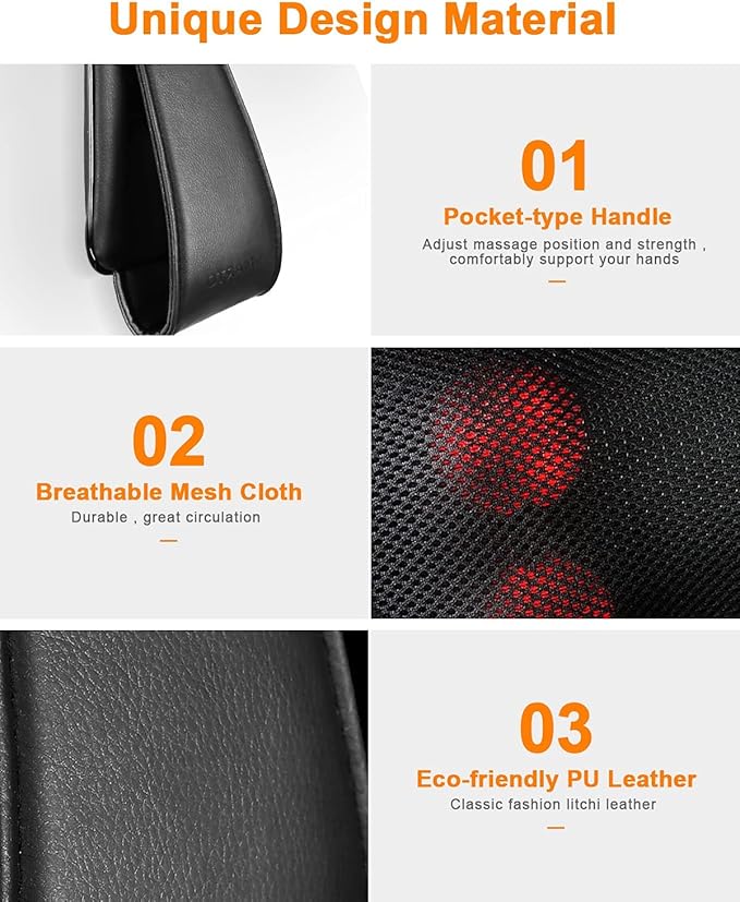 Neck and Back Shiatsu Massager with Soothing Heat.Electric Deep Tissue 4D Kneading Massagers for Neck and BackShoulder. Best Gifts for Women Men Mom Dad- for Muscle Pain
