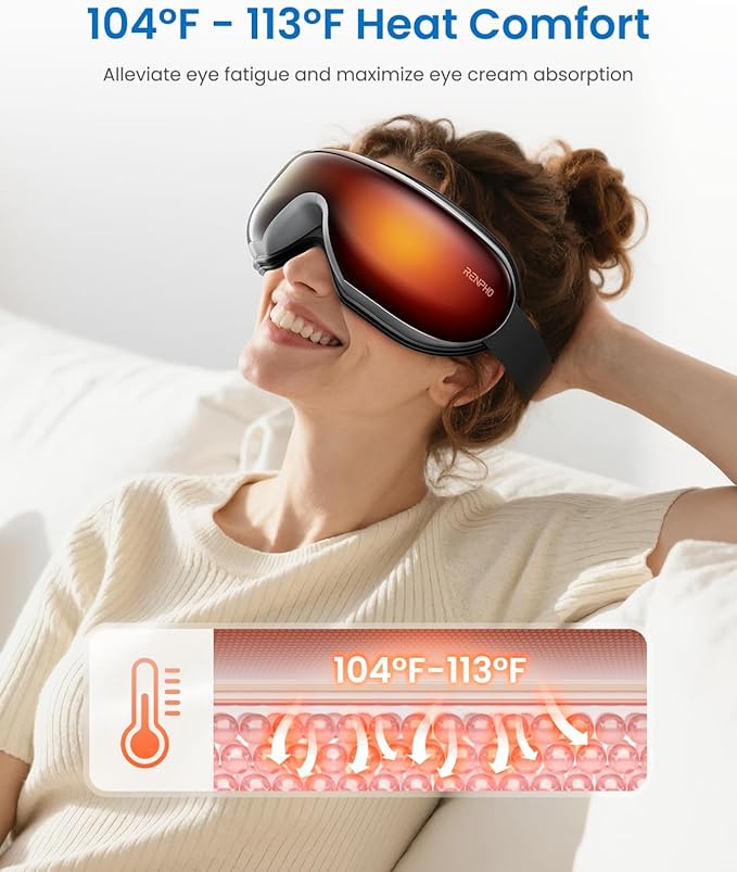 RENPHO Eye Massager with Heat Mothers Day Birthday Gifts for Mom Women Men Her FSA Eligible HSA Eye Mask for Migraine Relief Headache Massager for Dry Eyes Relax Reduce Strain Eyeris 1