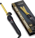 DAN Technology 3/8 Inch Tiny Curling Wand for Tight Spiral Curls Tourmaline Ceramic Small Barrel Hair Curler with LCD Display (180°F–430°F) Fast Heating Dual Voltage Auto Shut-Off Black &amp Gol