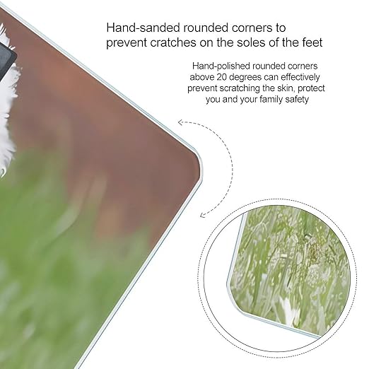 Bichon Frise Dog Scale for Body Weight Anti-Slip Tempered Glass Digital Bathroom Scales Clear LCD Display Weighing Scale Safe Rounded Corners Smart Scales