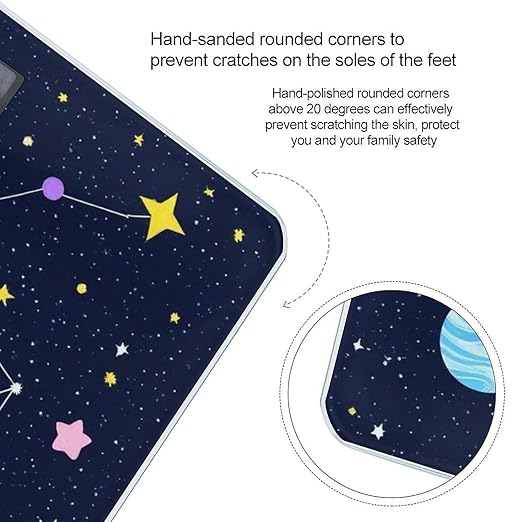 Automatic Switch Digital Bathroom Weighing Scale Smart Scale for Body Weight Blue Zodiac Galaxy Starry Night Stars Glow in The Dark Midnight