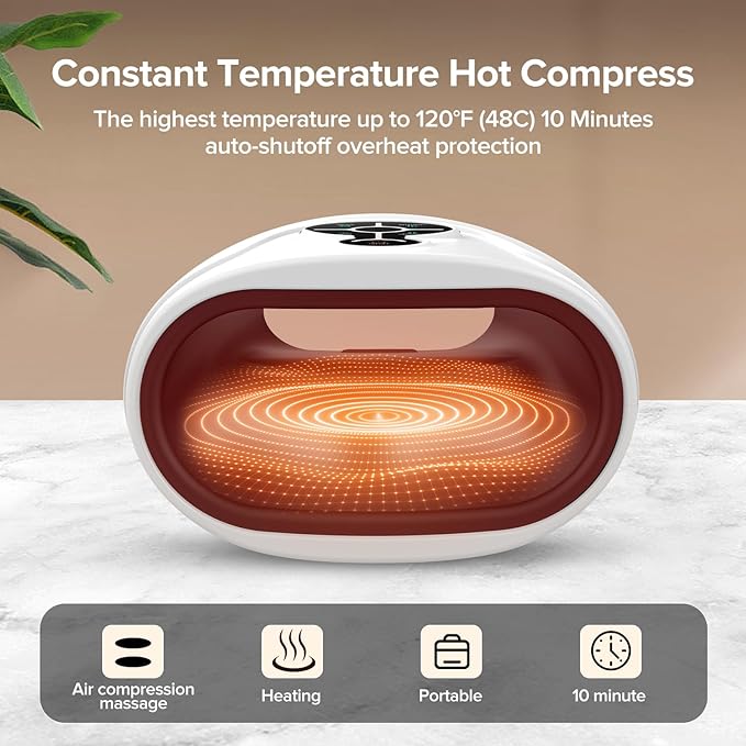 AERLANG Hand MassagerValentines Day Gifts for Her Him Birthday Gifts for Women Mom Hand Massage Machine with Heat and Compression Cordless Electric Hand Massager for Arthritis and Carpal Tunnel