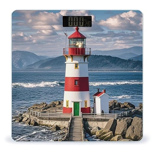 Santa Claus Lighthouse Smart Scale for Body Weight Accurate Bathroom Scale with LED Display Digital Weight Scales Weighing Machine High Precision Scales for Bath Home