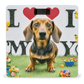 I Love My Dog Dachshunds Bathroom Scale for Body Weight LCD Display Digital Bathroom Scale Tempered Glass Bathroom Weight Scales Fashion Smart Scales for Home Bedroom 400 Lb