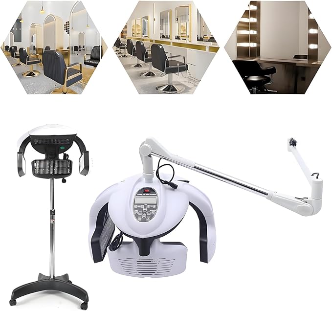 1500W Professional Hair Dryer Wall Mount 3 in 1 Drying Perming Machine with Swing Arm 5 Heating Discs for Barber Shops Beauty Salons and Home Use Hanging