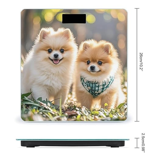 Pomeranians Puppies Scale for Body Weight Digital Bathroom Scale Toughened Glass High Precision Scales for Body Weight with Large LCD Backlight Display Weight Scales