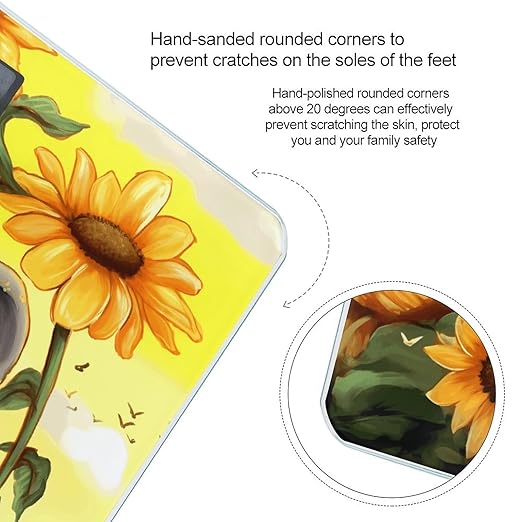 Mother and Baby Elephant Sunflowers Bathroom Scale Large LCD Backlight Display Digital Scale Rounded Corners Body Scales Automatic Power On/Off Bathroom Scales for Home Bedrooms
