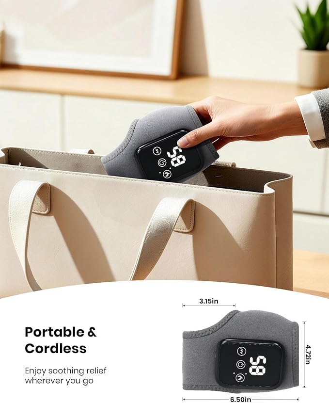 Foot Renew Massager for Neuropathy 3-in-1 Cordless &amp Portable Foot and Ankle Massager for Heel Arch &amp Ankle Relief 3-Level Vibration &amp Heat Ideal Gift Includes Extension Strap (Gray 2