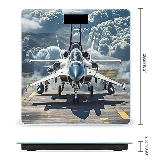 Aircraft Fighter Jets Scale for Body Weight Highly Accurate Digital Bathroom Body Scale Digital Bathroom Scales for People Anti-Slip Large LCD Display Smart Scales