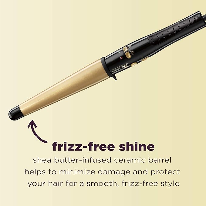 INFINITIPRO BY CONAIR Ultra-High Heat Tourmaline Ceramic Curling Wand 1 1/4-inch to 3/4-inch Curling Wand