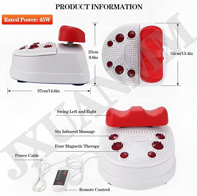 Foot Massager Machine Fitness Blood Chi Machine Rocking Physiotherapy Chi Massage Foot Leg Massager for Blood Circulation Chi Machine Relieve Fatigue Red