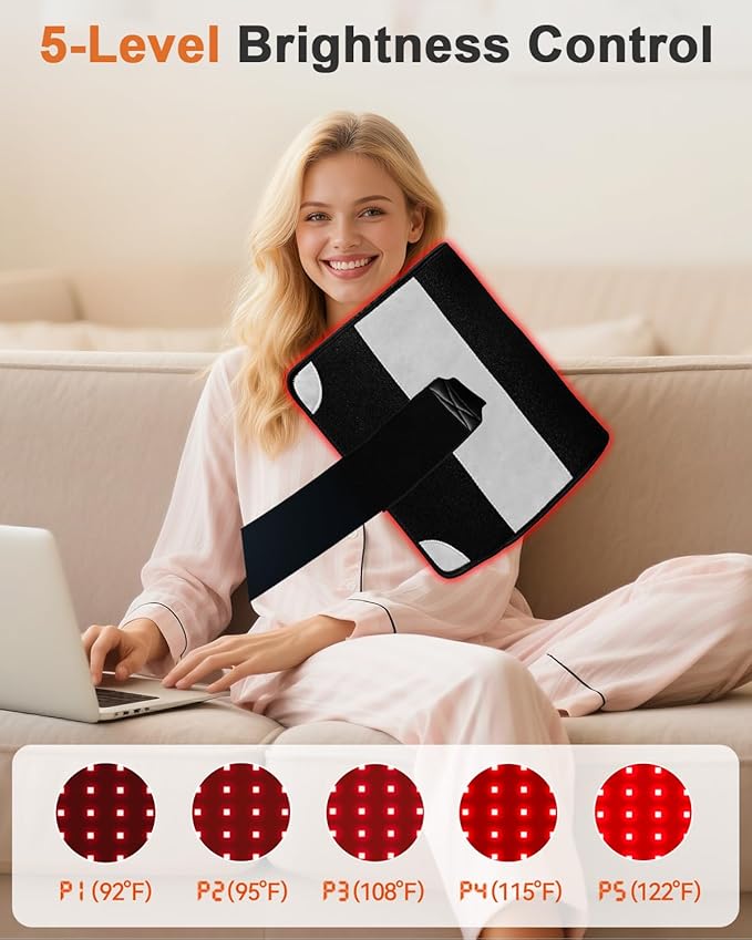 Red Light Therapy for Body Large 24 x 12 Infrared Light Therapy Mat with Timer 660nm 850nm Red Light Pad with 3 Modes &amp 5 Brightness Levels Wearable Ideal Gift for Women&ampMen(24x12)