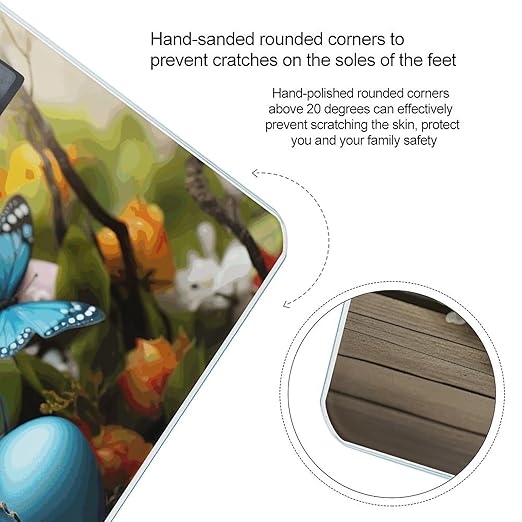 Easter Eggs with Butterfly Bathroom Scale for Body Weight Bathroom Weighing Scale with Backlit LCD Display Highly Accurate Measures Weight Up to 180kg