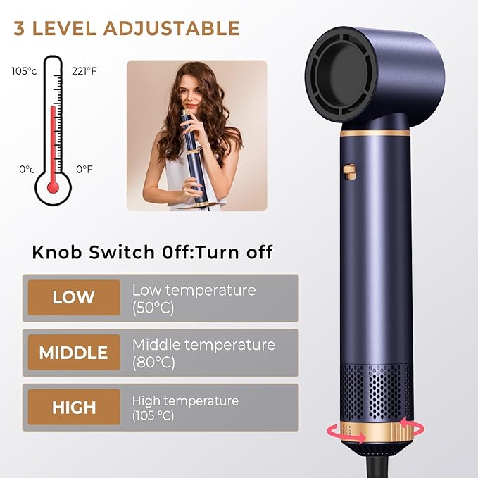 5 in 1 Blow Dryer Brush Negative Ion Hair Dryer Brush Set Upgrade Hot Air Brush Air Styler Curling Wrap Air Curler Curling Iron Hair Styling Tools As A Gift for Straight/Curl/Drying/Smoothing