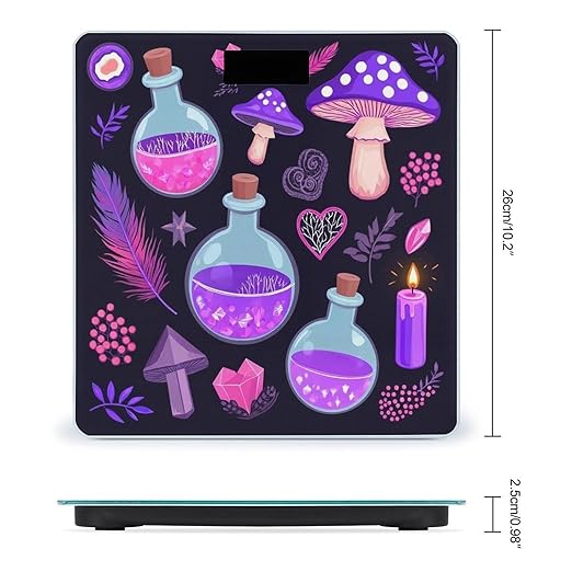 Men's Smart Scale for Body Weight Digital Bathroom Weighing Scale Automatic Switch Energy Saving Scale Goth Magic Witch Witchy