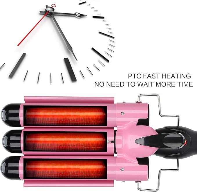 YUYTE 3 Curling Iron Wand Adjustable Hair Waver Crimper with Temperature Control Hair Styling Tool for Waves and Curls