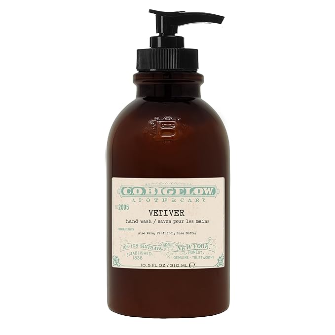 C.O. Bigelow Iconic Collection Vetiver Hand Wash Scented Hand Soap with Aloe Vera and Shea Butter 10.5 fl oz