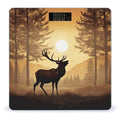 Elk Artwork Scale for Body Weight Anti-Slip Tempered Glass Digital Bathroom Scales Clear LCD Display Weighing Scale Safe Rounded Corners Smart Scales