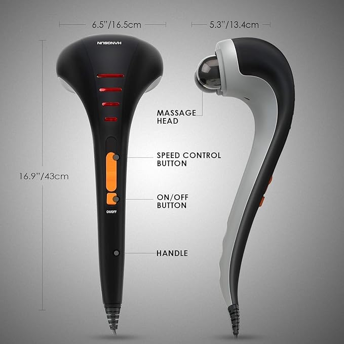 HANGSUN Handheld Neck Back Massager for Pain Relief Deep Tissue Double Head Full Body Percussion Massage MG400 for Shoulder Leg Foot Muscles