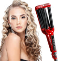 Mannice Ceramic Hair Iron 3 Barrel Curling Iron 0.6 inch / 16mm Perm Instant Curls Hair Crimper and Wavers Red (8 inches) Ideal Gift for Valentine's Day or Mother's Day