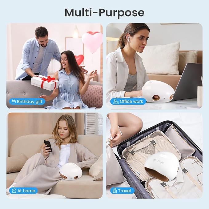 NOWWISH Hand Massager with Heat and Compression for Arthritis and Carpal Tunnel Relief Cordless Electric Hand Massage with 3 Heat Settings 3 Compression Levels Mothers Day Gifts for Mom Wife White