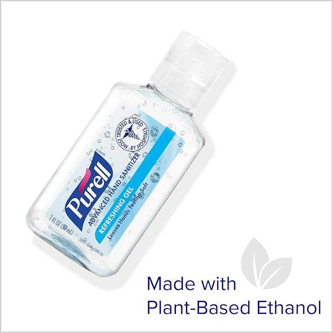 Purell Advanced Hand Sanitizer Refreshing Gel Clean Scent 1 fl oz Travel Size flip-Cap Bottle (Pack of 72) - 3901-72-CMR