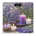 Purple Lavender with Candles Bathroom Scale for Body Weight Bathroom Weighing Scales with Back Lit LED Display Sturdy Tempered Glass Body Weight Bathroom Scale 400lb Weighing