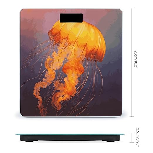 Jellyfish Orange Smart Scale for Body Weight Accurate Bathroom Scale with LED Display Digital Weight Scales Weighing Machine High Precision Scales for Bath Home