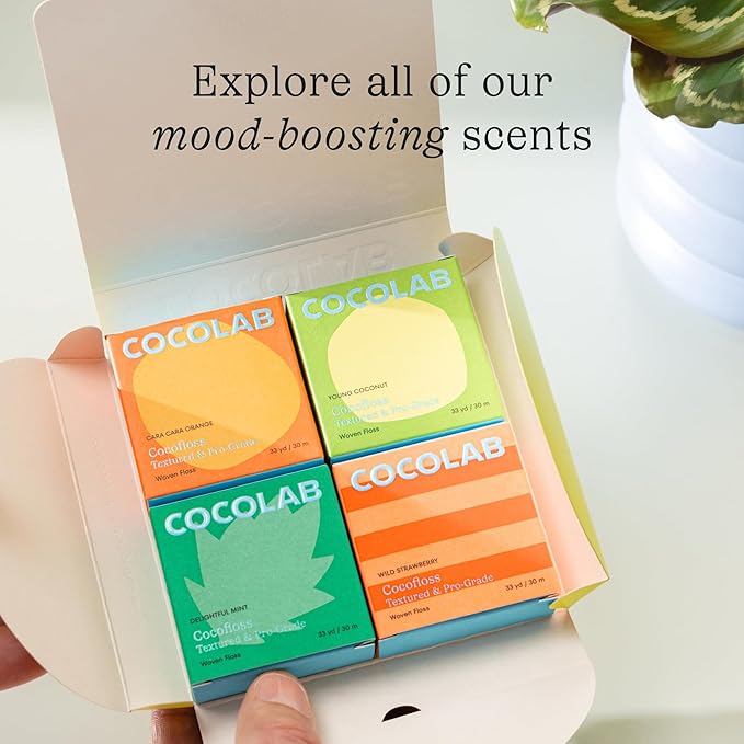 Cocofloss Expanding Woven Dental Floss by Cocolab Waxed Tooth Floss for Daily Oral Care Coconut Oil Infused Vegan for Adults and Kids Mint Scent 3 Pack