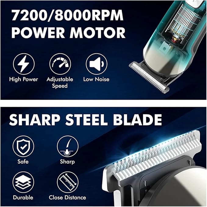 Razors 5 in 1 Hair Cutting MachineMultifunctional Trimmer for MenTrimmer for Nose and EarsRechargeable Hair Clipper.(Professional Set)
