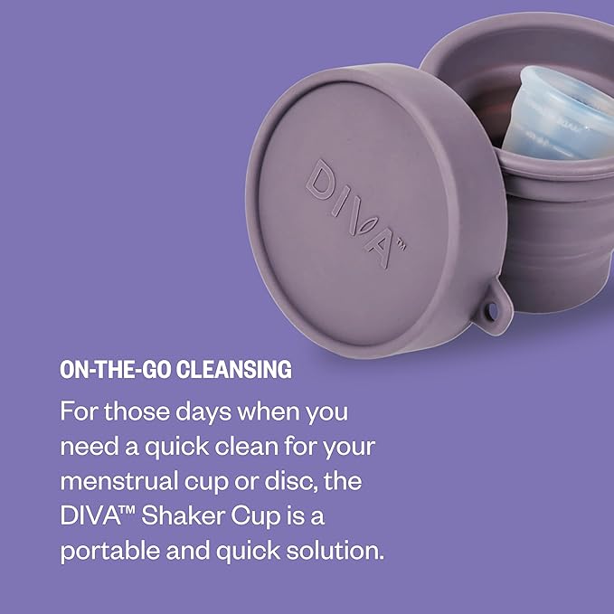 DIVA Cup DIVA Wash &amp DIVA Shaker Combo Pack - Medical Grade Silicone Cup for Period Care - Period Cup Wash - Shaker for On-the-Go Cleansing - Cup Model 2 (Wide Vaginal Canals Post-Partum &amp A