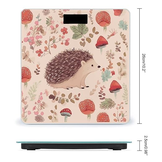 Lovely Hedgehog Weight Scale Large Bathroom Scales Digital Weight with Bright LED Display Non Slip Automatic Weighing Scale Fashion Weighing Machine for Body