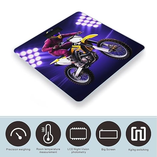 Automatic Switch Digital Bathroom Weighing Scale Smart Scale for Body Weight Cool Motorcycle Motocross Dirt Bike