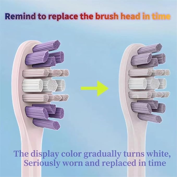 Electric Toothbrush Replacement Brush Heads - Compatible for SEAGO S2/S5/S10/SK2(4 Pink Toothbrush Heads)