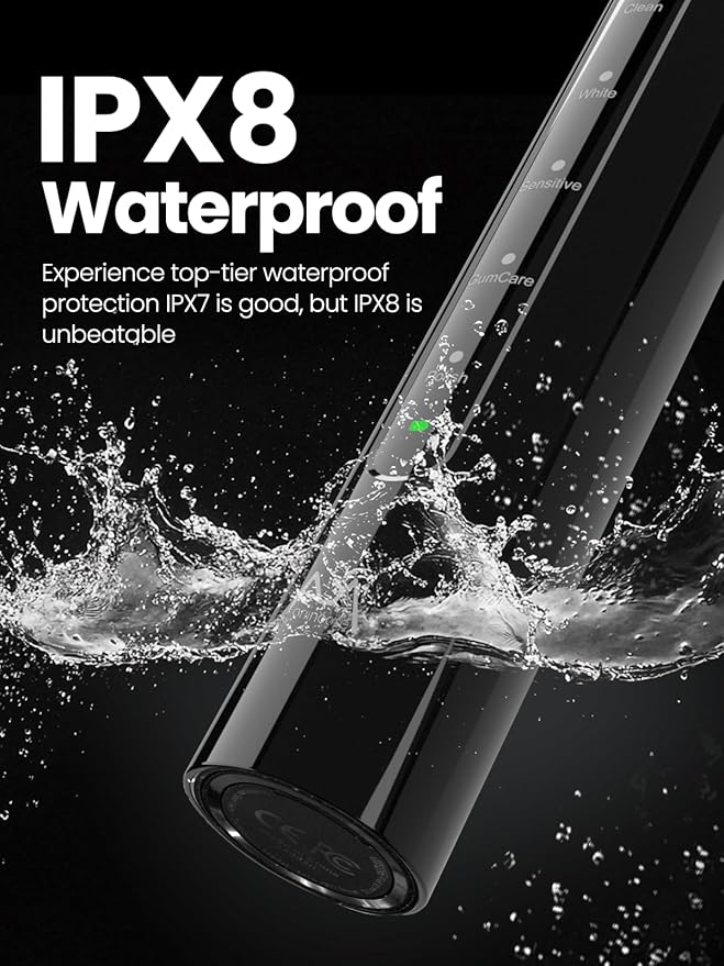 Electric Toothbrush for Adults 180 Days Battery Life Rechargeable Sonic Toothbrush with 4 Brush Heads Smart Timer 55000VPM for Deep Cleaning &amp Whitening with 5 Modes Travel Case Black