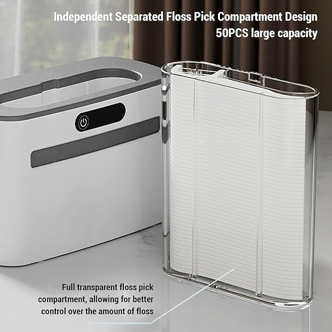 TOPINCN Automatic Floss Pick Dispenser Infrared Sensing Auto Electric Dispensing Floss Holder with 100 Flossers for Home Hotel Restaurant