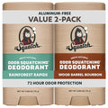 Dr. Squatch Natural Men’s Deodorant – Aluminum Free Natural Deodorant Men with Charcoal &amp Postbiotics for 72-Hour Odor Protection – Rainforest Rapids + Wood Barrel Bourbon 2.65oz Stick (2-Pack)