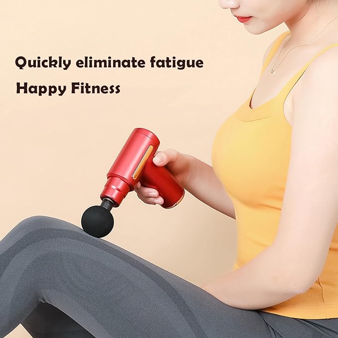 Mini Massage Gun Deep Tissue Muscle Massager for Back Pain Relief Small Massage Gun Travel Massager Handheld Quiet Percussion Massager Portable (Gray)