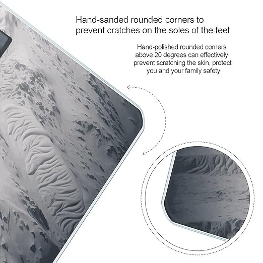 White and Gray Scale for Body Weight Anti-Slip Digital Bathroom Scale Sturdy Toughened Glass Weighing Scales High Precision Safe Rounded Corners Smart Scales