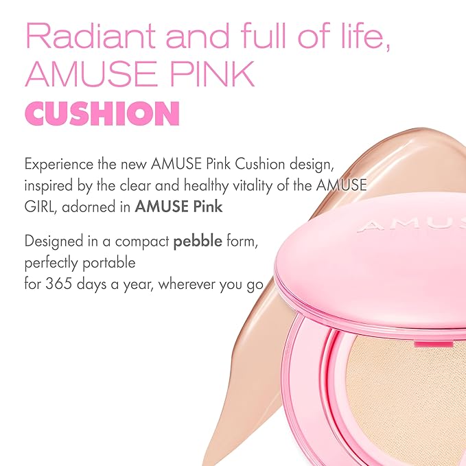 Amuse SEOUL Dew Power Vegan Cushion Foundation (1.5 NATURAL) | Dewy glow long-lasting double coverage clean beauty lightweight natural look hydrating cushion
